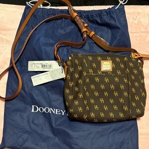 Dooney & Bourke Brown & Gold Signature Crossbody Bag